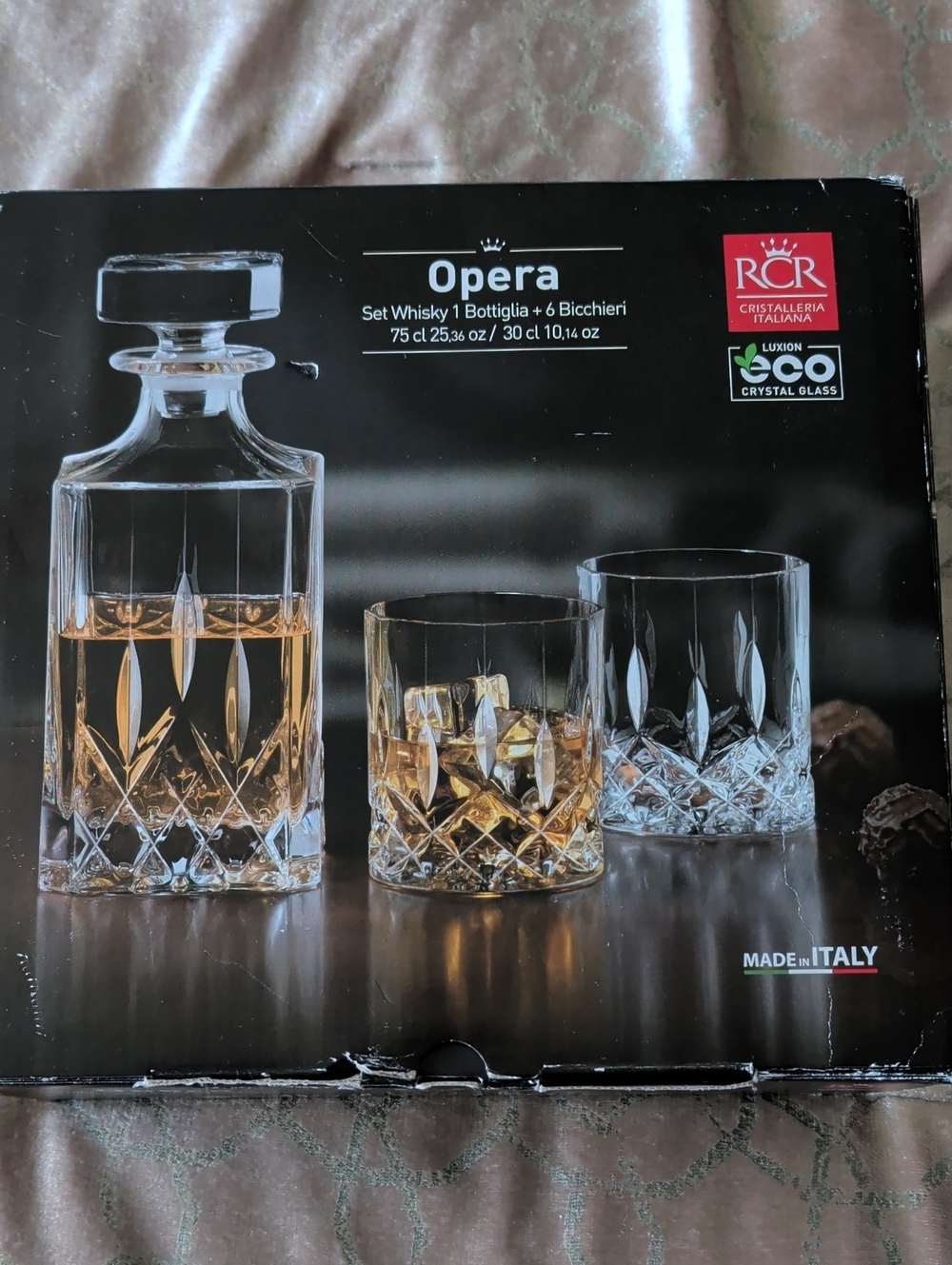 Opera Crystal Whiskey Decanter & Tumbler Set - Clear